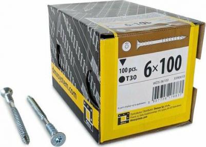 Дистанционный шуруп WDS 06100 6x100 мм 100 шт – фото 1