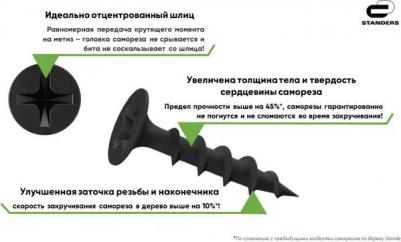 Саморезы для дерева фосфатированные 4.2x70, 6 шт – фото 2