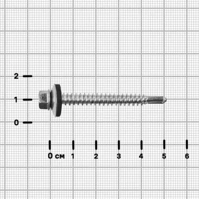 Саморезы кровельные с буром оцинкованные 5.5x51 мм 4 шт – фото 1