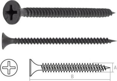 Фосфатированный саморез для монтажа ГКЛ к металлу 3,5x16 мм, 100 шт – фото 3