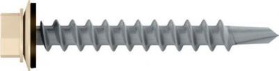 Саморез кровельный 4.8х29 мм цинк, шайба с прокл, PT1, RAL 1015 (SMC2-56041-200