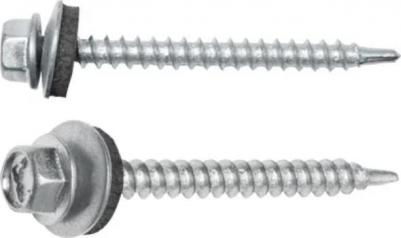 Саморез кровельный SMV1-83860-5, 4.8х76 мм, цинк, шайба с прокладкой, PT1, 5 кг