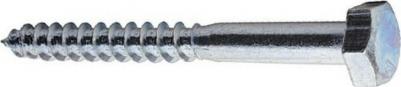 Шестигранный оцинкованный шуруп 8x70 мм, DIN571, 10 шт – фото 1