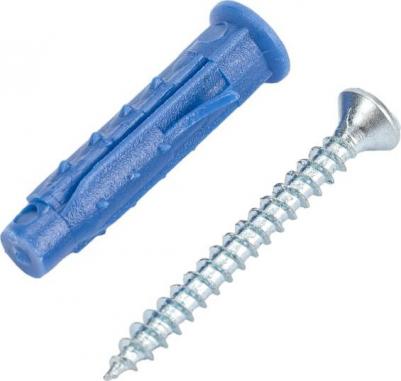 Саморез ШУц 3,0х30 потайная головка + дюбель 5х25 100 шт - пакет 112935 – фото 2