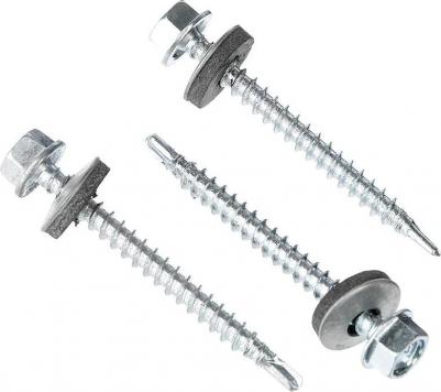 Саморезы кровельные 4,8х50 оцинк с буром 5 кг коробка 144783 – фото 1