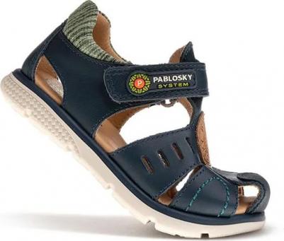 Детские сандалии из кожи с липучкой, темно-синий 8445543554054 – фото 7