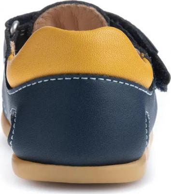 Кожаные сандалии для маленьких мальчиков с застежкой-липучкой, темно-синий – фото 3