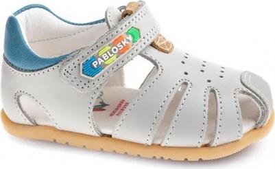 Детские сандалии из кожи на липучке, бежевый – фото 4