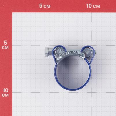 Хомут силовой 32-35 мм оцинкованная сталь с полимерным покрытием одноболтовый – фото 1