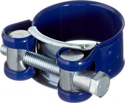 Хомут силовой 32-35 мм оцинкованная сталь с полимерным покрытием одноболтовый – фото 2