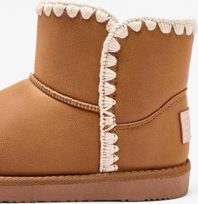 Детские сапоги австралийского стиля с бережной внутренней подкладкой, коричневый – фото 3