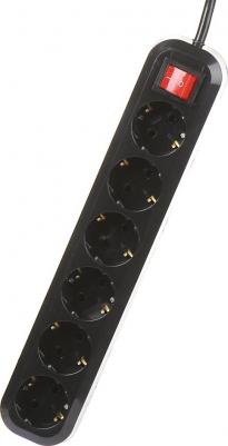 Сетевой фильтр 6 Sockets 1.8m Black SP6B-318 – фото 1