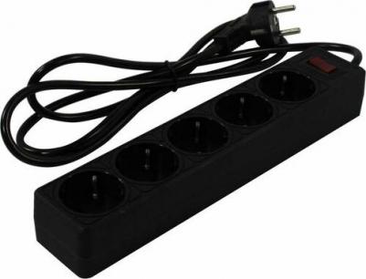 Сетевой фильтр GARDA SP5B-518, 5-розеток, 1.8 м, черный – фото 1