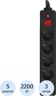 Сетевые фильтры Сетевой фильтр 500SH-3-B 3м (5 розеток) черный – фото 8