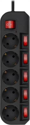 Сетевые фильтры Сетевой фильтр 500SH-5-SW-B 5м (5 розеток) черный – фото 3