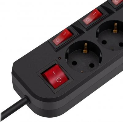 Сетевые фильтры Сетевой фильтр 500SH-5-SW-B 5м (5 розеток) черный – фото 4
