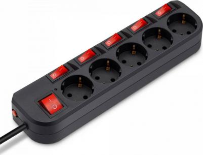 Сетевые фильтры Сетевой фильтр 500SH-5-SW-B 5м (5 розеток) черный – фото 18