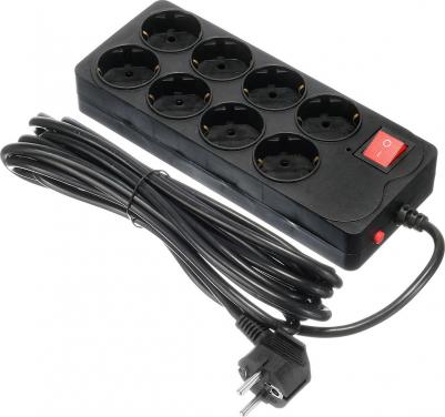 Сетевые фильтры Сетевой фильтр 800SH-1.8-B 1.8м (8 розеток) черный – фото 1
