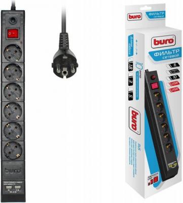 Сетевой фильтр BU-SP1.8_USB_2A 6 розеток 1.8м черный 2USB – фото 9