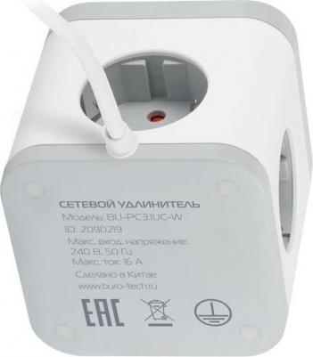 Сетевой удлинитель BU-PC3.1UС-W, 1.5м, белый