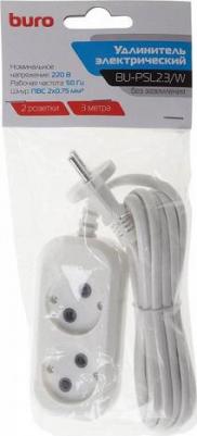 Удлинители Удлинитель BU-PSL2.3/W 3м (2 розетки) белый – фото 9