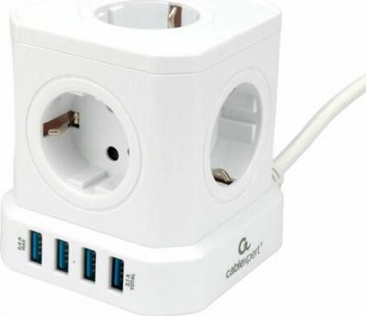 Сетевой фильтр Tower 5 Sockets 4хUSB 2m White TWR-5-U4-W-2