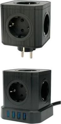 Сетевой фильтр Tower 9 Sockets 4хUSB 2m Black TWR-9-U4-B-2 – фото 6