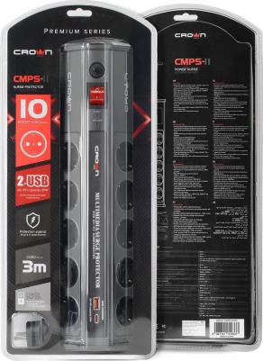 Сетевой фильтр CMPS-11 (10 розеток/2хUSB с быстрой зарядкой) – фото 1