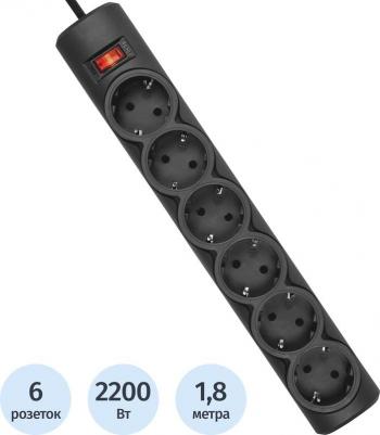 Сетевые фильтры Сетевой фильтр DFS 151 1,8 м, черный, 6 розеток – фото 3