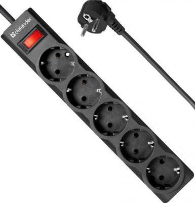 Сетевые фильтры Сетевой фильтр ES largo 1,8 м черный 5 розеток (пакет) – фото 1