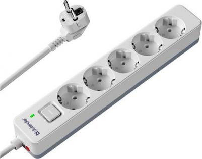 Сетевой фильтр DFS 133 3.0 м 5 розеток белый 99431 – фото 1