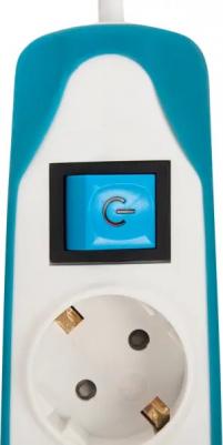 Удлинитель сетевой 3 гнезда с двумя USB разъемами 2 метра бело-голубой – фото 6