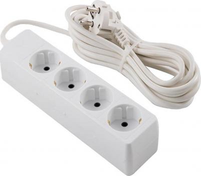 Удлинитель Гранд, ПВС 3 x 0,75 мм, с заземлением, 4 розетки, 5 м, белый