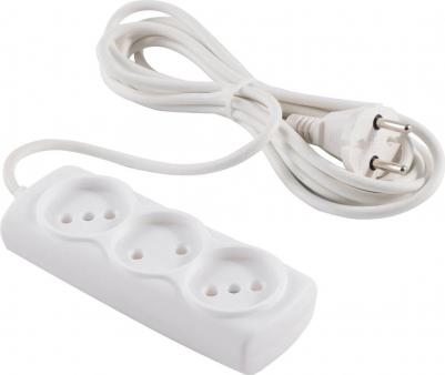 Удлинитель Премиум, ПВС 2 x 0,75 мм, 3 розетки, 3 м, белый – фото 2