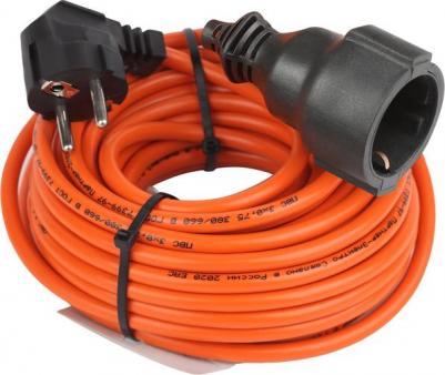бухта Удлинитель-шнур ПВС 3x0.75кв.мм 10м 6А 1300Вт IP44 с заземлением 1 розетка – фото 1