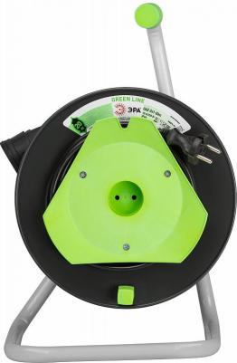 GAZ-2x1-20m Удлинитель силовой GREEN LINE GAZ-2x1-20m Greenline на катушке пластик 1 розетка без заземления 20м ПВС 2x1мм2, цена за 1 шт