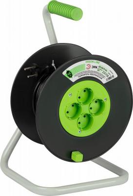 KAT-2x0.75-15m Удлинитель силовой GREEN LINE KAT-2x0.75-15m Greenline на катушке пластик 4 розетки без заземления 15м ПВС 2x0.75мм2, цена за 1 шт