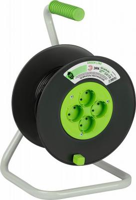 KAT-2x0.75-20m Удлинитель силовой GREEN LINE KAT-2x0.75-20m Greenline на катушке пластик 4 розетки без заземления 20м ПВС 2x0.75мм2, цена за 1 шт