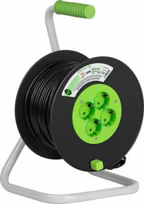 KAT-3x1-40m Удлинитель силовой GREEN LINE KAT-3x1-40m Greenline на катушке пластик 4 розетки с заземлением 40м ПВС 3x1мм2, цена за 1 шт
