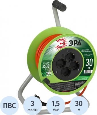 RP-4e-3x1.5-30m Удлинитель силовой RP-4e-3x1.5-30m на пластиковой катушке c заземлением 4 розетки 30м ПВС 3х1,5мм2, цена за 1 шт
