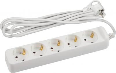U-5e-5m-3x1,5 Удлинитель электрический U-5e-5m-3x1,5 с заземлением 5 розеток 5м ПВС 3x1,5мм2 16А, цена за 1 шт