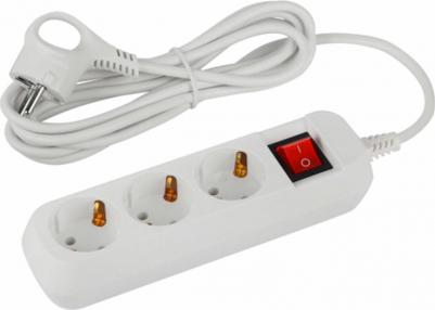 UDL-10-330-ES Удлинитель электрический UDL-10-330-ES Greenline 3 розетки с заземлением с выключателем 3м ПВС 3x0.75мм2, цена за 1 шт