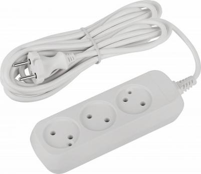 UDL-10-350 Удлинитель электрический UDL-10-350 Greenline 3 розетки без заземления 5м ПВС 2x0.75мм2, цена за 1 шт