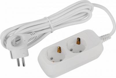 UDL-16-230-E Удлинитель электрический UDL-16-230-E Greenline 2 розетки с заземлением 3м ПВС 3x1мм2, цена за 1 шт