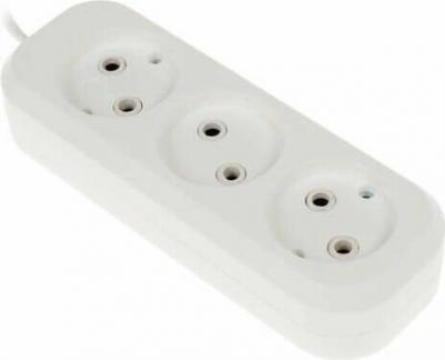 Удлинитель UX(6)-3-5m без зазeмл., 2х0.75мм2, ПВС, 3гн, 5м – фото 2