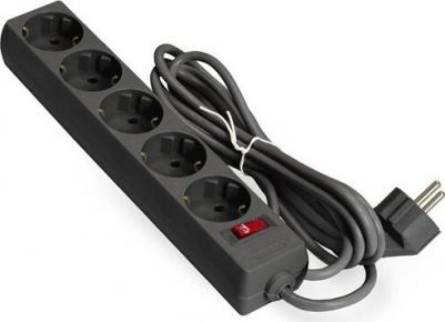 EX279355RUS Удлинитель EC-5-1.8B (5 розеток, 1.8м, евровилка, черный)