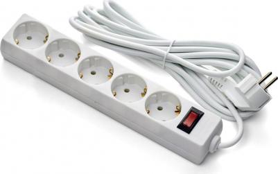 EX279359RUS Удлинитель EC-5-5W 5 розеток, 5м, евровилка, белый – фото 2