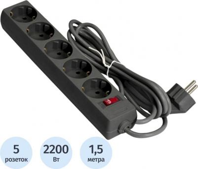 Сетевой фильтр SP-5-1.5B 5 розеток 1.5 м EX266859RUS – фото 5