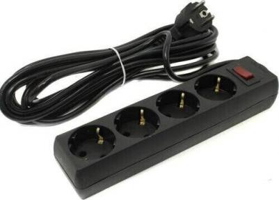 удлинитель (279398) - 4 роз -5 м-черный