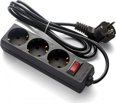 Удлинитель EC-3-3B, 3-розетки, 3м, черный (EX279351RUS) – фото 1